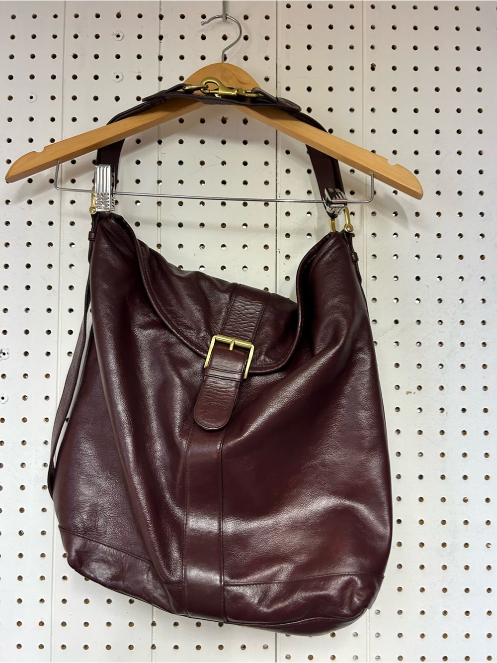 Lauren Ralph Lauren Burgundy Leather Shoulder Bag
